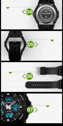 WOJSKOWY ZEGAREK DZIECIĘCY DLA CHŁOPCA S-SHOCK LED NOWY MODEL 2025 SENSORR na Arena.pl