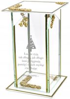 Znicz szklany złoto biały PERSONALIZOWANY GRAWER NA BOŻE NARODZENIE ŚWIĘTA