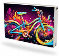 Mata magnetyczna magnes na grzejnik na wymiar KOLOROWY ROWER 60x100 cm