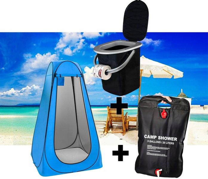 TOALETA TURYSTYCZNA PRYSZNIC WC NAMIOT ZESTAW XXL PRZENOŚNA KEMPING BIWAK zdjęcie 9
