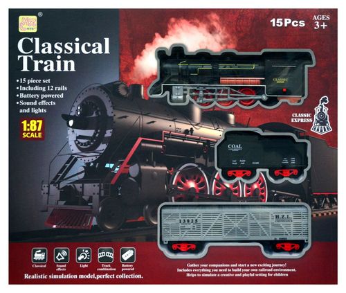 DLA DZIECI DUŻA KOLEJKA KLASYCZNA Z DWOMA WAGONAMI na Arena.pl