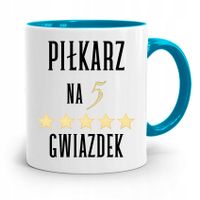 Kubek Błękitny Dla Piłkarza Zawodnika Gwiazdek Z Nadrukiem Ze Zdjęciem