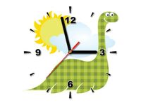 30X30CM ZEGAR DUŻY ZIELONY DINOZAUR OBRAZ DREWNO