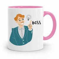 Kubek Różowy Prezent Dla Szefa Kierownika Boss Z Nadrukiem Ze Zdjęciem