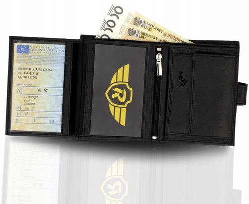 REVERSE Skórzany portfel męski skóra naturalna antykradzieżowy ochrona na Arena.pl