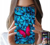 ETUI DO IPHONE 5 / 5S / 5C - NIEBIESKIE MOTYLKI, MOTYL, KOBIECE WZORY