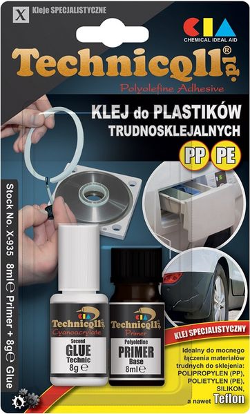 KLEJ DO PP PE PTFE 8G+8ML - TQ X-935 zdjęcie 1