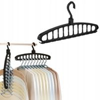 Wieszak na Ubrania Oszczędzający Miejsce TSG-186 Czarny 10 sekcji