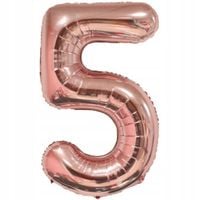 balon cyfra 5 foliowy różowe złoto na urodziny dekoracja 82 cm ozdoba