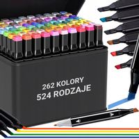 MARKERY ALKOHOLOWE DWUSTRONNE FLAMASTRY MAZAKI PISAKI 262 KOLORY DLA DZIECI