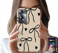 ETUI DO OPPO A79 5G - BEŻOWE KOKARDKI WSTĄŻKA MODNE WZORY