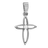 SREBRNY KRZYŻYK Z CYRKONIĄ PRÓBA SREBRA 925