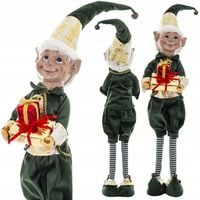 ELF ŚWIĄTECZNY FIGURKA NA TELESKOPOWYCH NOGACH OZDOBA DEKORACJA 72 CM