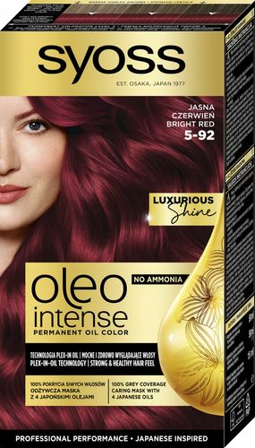 SYOSS OLEO INTENSE FARBA DO WŁOSÓW BEZ AMONIAKU NR 5-92 JASNA CZERWIEŃ na Arena.pl