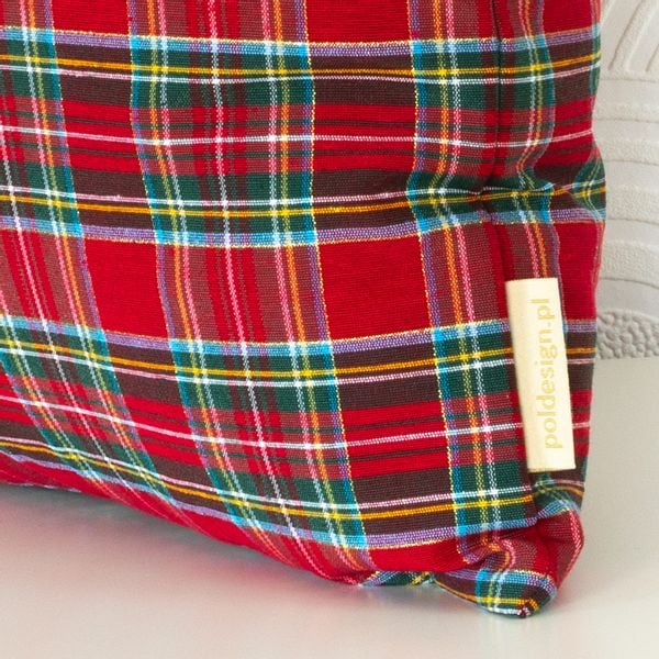 Poszewka Świąteczna KRATA CZERWONA Boże Narodzenie Chwosty 40x40cm zdjęcie 9