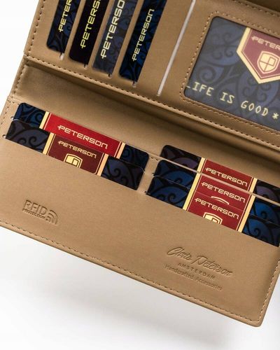 duży, poziomy portfel damski ze skóry ekologicznej - peterson na Arena.pl
