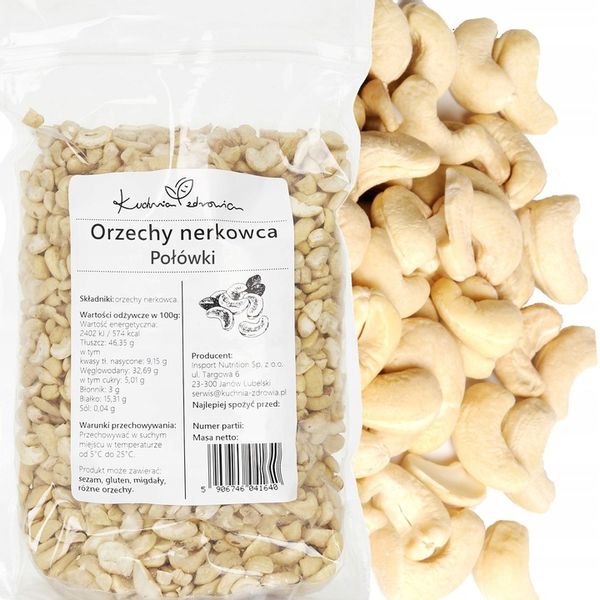 Orzechy nerkowca Połówki KUCHNIA ZDROWIA 1KG zdjęcie 1