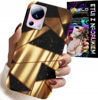 ETUI DO XIAOMI 13 LITE - ZŁOTE ELEGANCKIE WZORY + FOLIA HYDRO