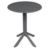 Okrągły Stolik Ogrodowy Szary 60 cm – Mały Stół Balkonowy typu Bistro na Taras SP-O-60G plastikowy