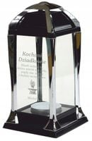 Znicz na pomnik z grawerem, dedykacją inicjałami, tekstem dla dziadków