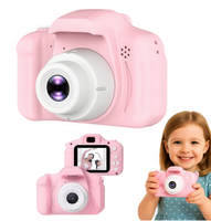 Aparat cyfrowy dla dzieci fotograficzny edukacyjny zabawka X2 różowy