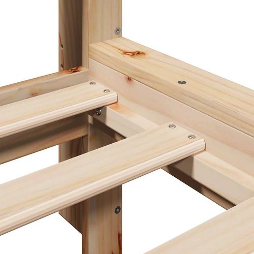 Łóżko z regałem, bez materaca, 200x200 cm, sosnowe na Arena.pl