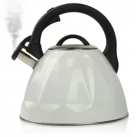 CZAJNIK BIAŁY 3L DUŻY Z RĄCZKĄ Z GWIZDKIEM INDUKCJA GAZ UNIWERSALNY