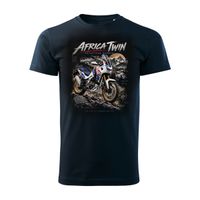 Koszulka motocyklowa z motocyklem Honda Africa Twin CRF1100L Adventure Sports męska granatowa S