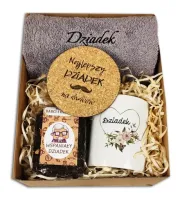 PREZENT DLA DZIADKA NA DZIEŃ BABCI I DZIADKA RĘCZNIK Z HAFTEM KUBEK ZESTAW