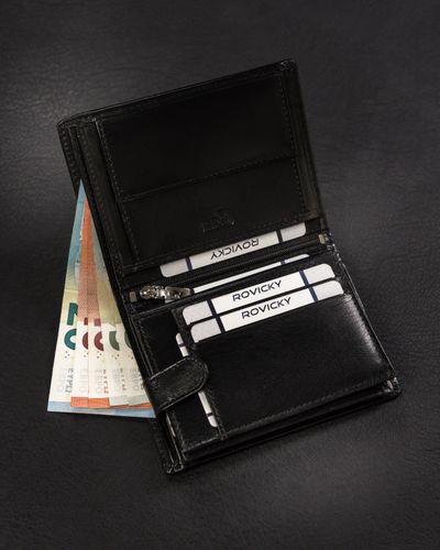 duży portfel męski ze skóry naturalnej - rovicky na Arena.pl