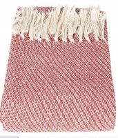 Narzuta Clayre & Eef bawełna 125 cm x 150 cm odcienie czerwieni