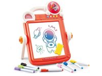 Wielofunkcyjna Dwustronna Tablica 2w1 Zmazywalna Klocki Układanka Edukacyjna CZERWONA