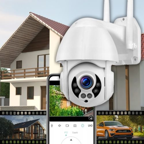 Kamera Wifi Zewnętrzna SMART 5MPx Obrotowa APLIKACJA PO POLSKU Śledzenie na Arena.pl