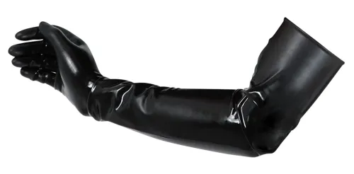 late x rękawice lateksowe długie czarne m - błyszczące, do łokcia na Arena.pl