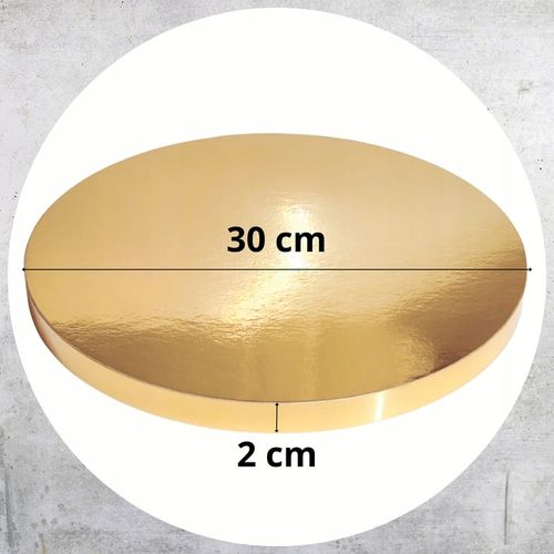 PODKŁAD STYRODUROWY POD TORT 30 cm CAŁY ZŁOTY LAMOWANY BOK STYRODUR gr 2cm na Arena.pl