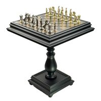 Luksusowy Stolik Szachowy Italfama z Metalowymi Figurami 10 cm i Pionkami