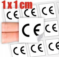 BIAŁA Naklejka Certyfikowane Oznaczenie CE CERTYFIKAT 1x1 cm 500 szt
