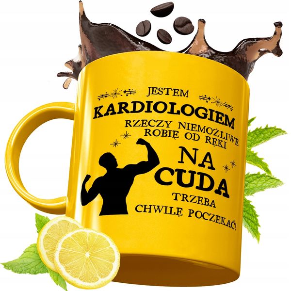 Złoty Kubek Premium Dla Kardiologa Na Prezent Z Nadrukiem Ze Zdjęciem zdjęcie 1