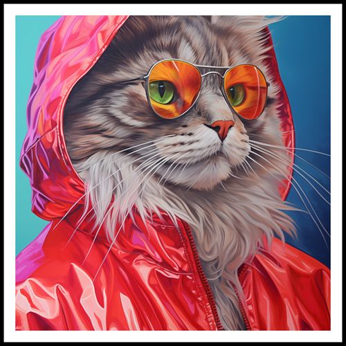 Plakat 80x80cm Kot w Stylu na Arena.pl