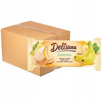 Delisana Ciastka z galaretką bananową w białej czekoladzie 135g x 28 sztuk