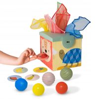 Pojemnik sensoryczny Taf Toys z chusteczkami i piłeczkami 12 m+