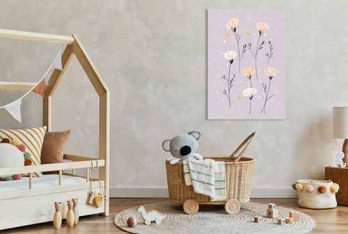 Obraz 60x90cm Wzory dla Dzieci, Dziewczynki Do Pokoju - Kwiaty na Arena.pl