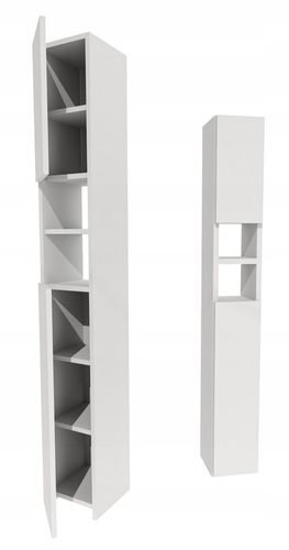 Szafka łazienka słupek łazienkowa stojąca wąska regał półka biały na Arena.pl