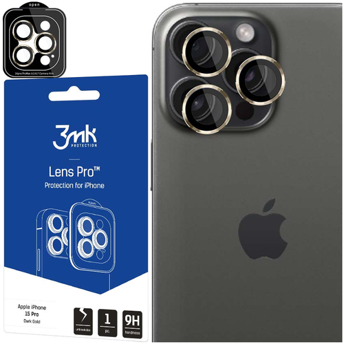 apple iphone 15 pro - 3mk lens protection pro dark gold na Arena.pl
