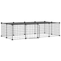 Klatka dla zwierząt z bramką, 20 paneli, czarna, 35x35 cm, stal