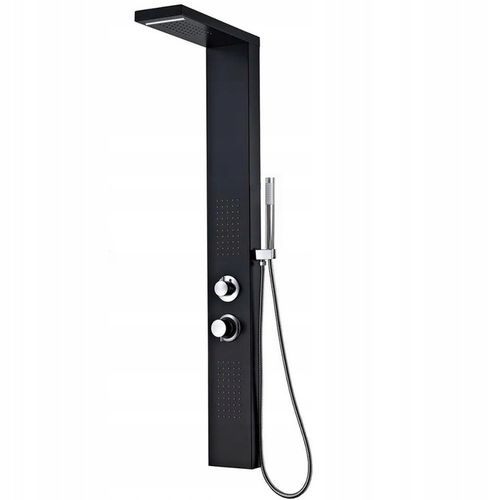 CZARNY ZESTAW PANEL PRYSZNICOWY WODOSPAD 4 FUNKCJE na Arena.pl