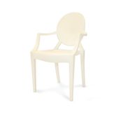 Krzesło z oparciem podłokietnikami nowoczesne stylowe ghost louis 209 kremowe