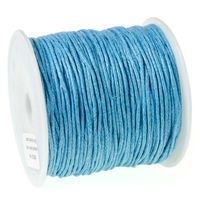 SZNUREK bawełniany woskowany 1mm niebieski lazurowy 20-30m