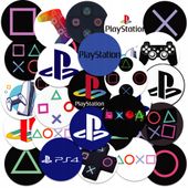 NAKLEJKI NA ZESZYT NALEPKA Z POSTACIAMI KÓŁKO PLAYSTATION WZORY 23EL