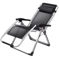 Leżak Ogrodowy Grawitacyjny Fotel Plażowy Krzesło Kempingowe z Zagłówkiem